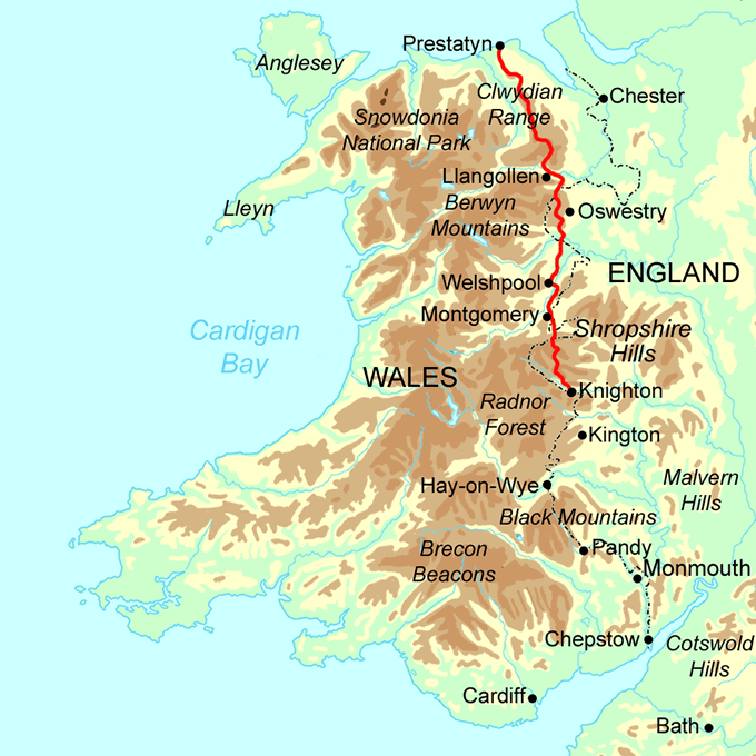 Offa’s Dyke Path Run - North Section  map